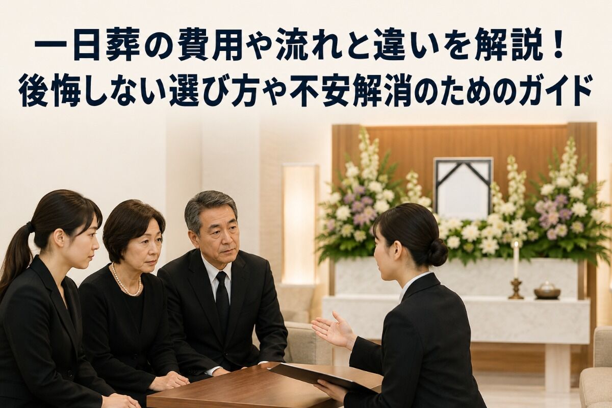 一日葬の費用や流れと違いを解説！後悔しない選び方や不安解消のためのガイド