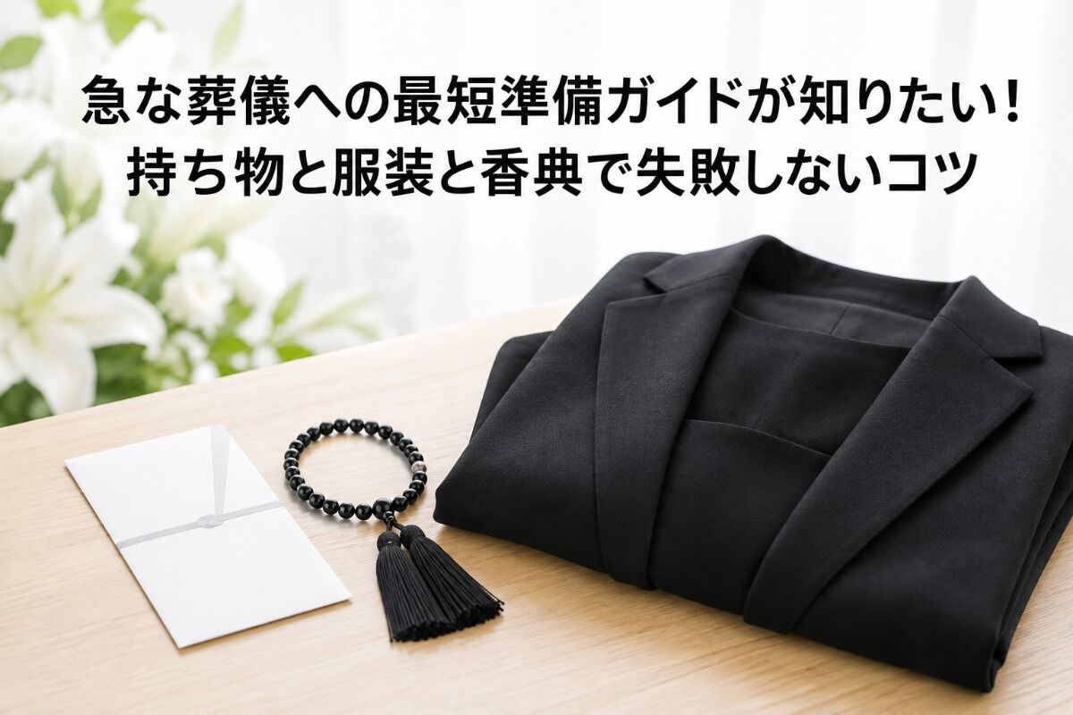 急な葬儀への最短準備ガイドが知りたい！持ち物と服装と香典で失敗しないコツ