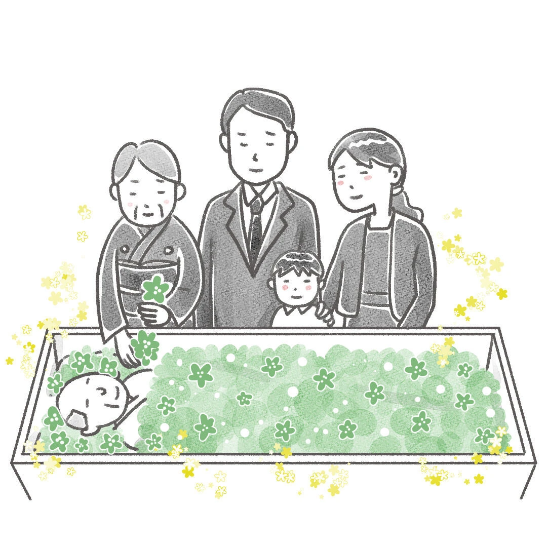 献花でお見送り
