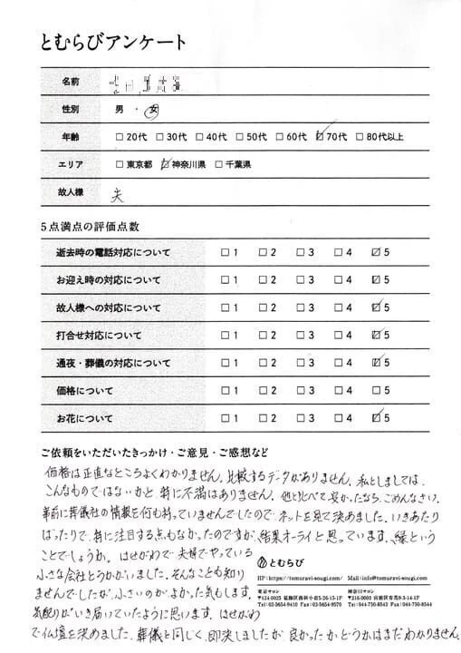 川崎市宮前区のY家様のアンケート