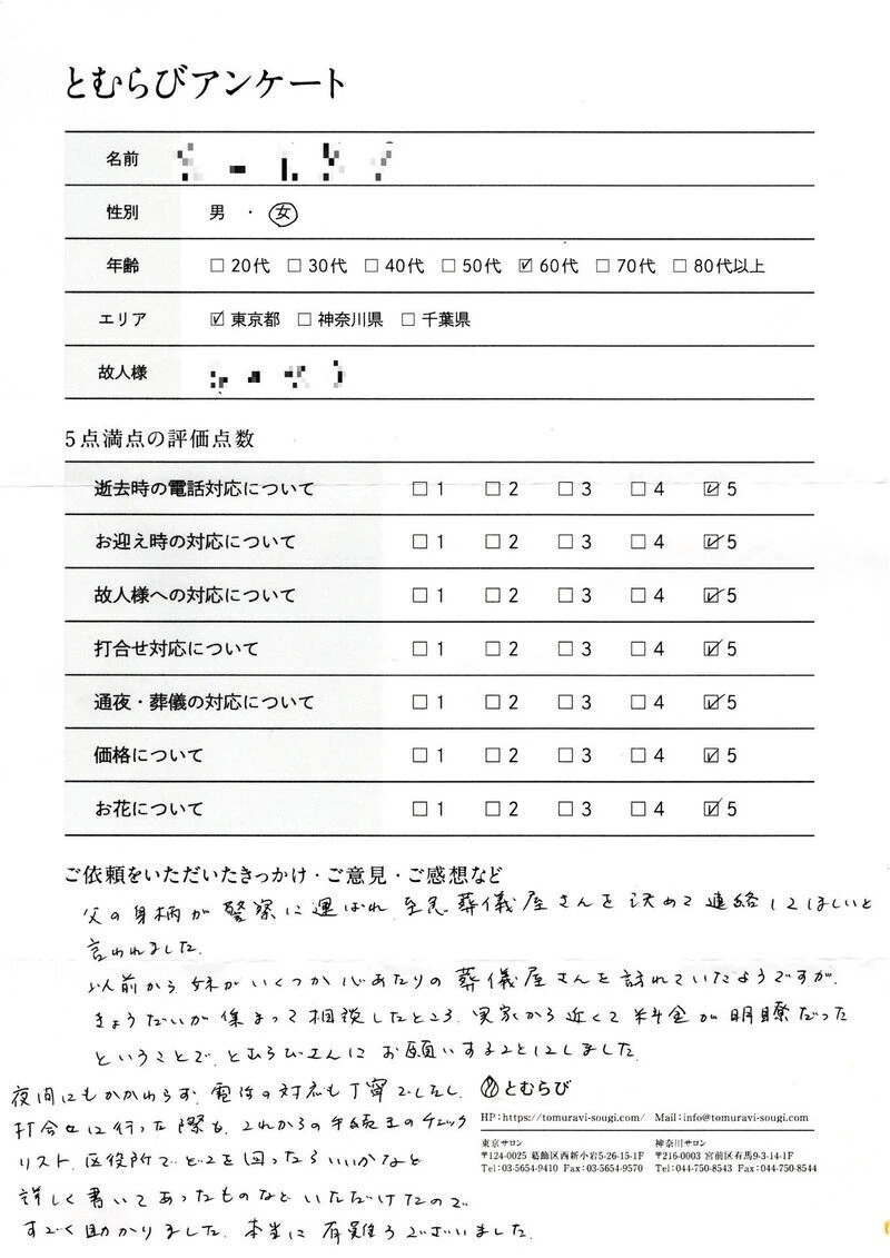 川崎市宮前区のT家様のアンケート