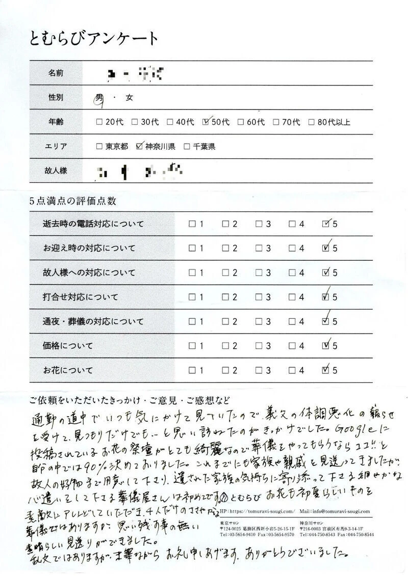 川崎市宮前区のI家様のアンケート