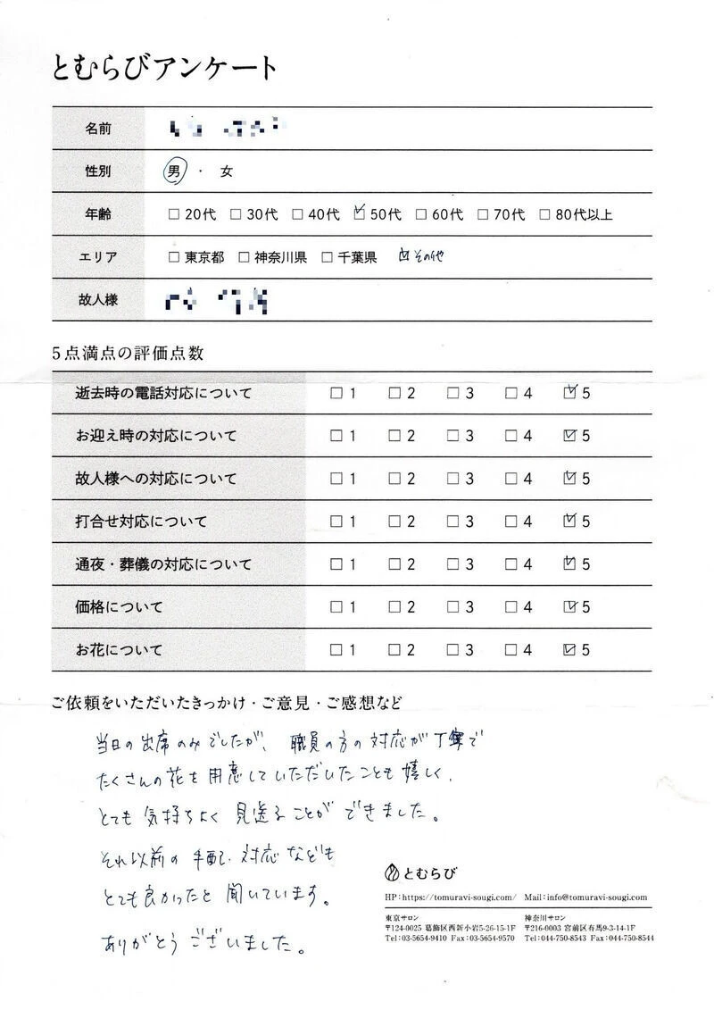 川崎市高津区のK.K様からのアンケート