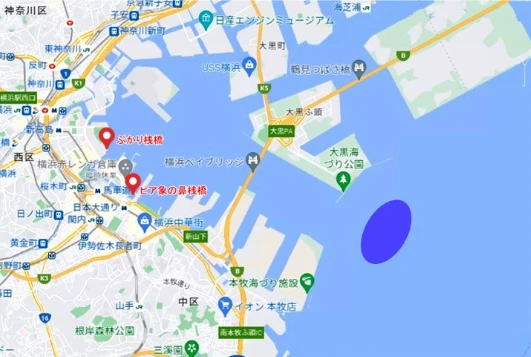 東京湾・横浜沖／神奈川県の地図