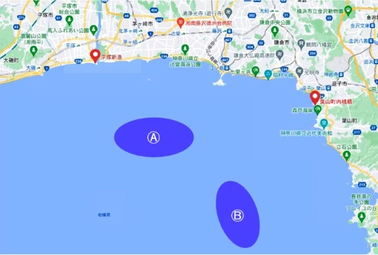 湘南海岸沖／神奈川県の地図